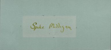 Spike Milligan signed album page affixed to 8x4 inch card. Good condition. All autographs come