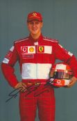 Michael Schumacher signed 7x5 inch colour photo pictured during his time with Ferrari in Formula