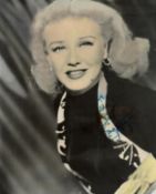 Ginger Rogers signed 10x8 inch black and white photo. Good condition. All autographs come with a