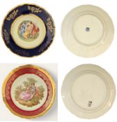 2 Decorative Plate Collection, Limoges Porcelain Fragonard Burgundy Cabinet plate, Made in France