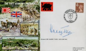 Gnrl Sir Harry Tuzo GCB OBE MC signed The First Arakan Campaign FDC. Good condition. All
