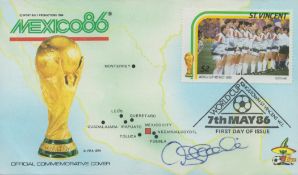 David Speedie signed FDC 'Mexico 86' 1 Stamp 1 post mark dated 7th May 86. Good condition. All