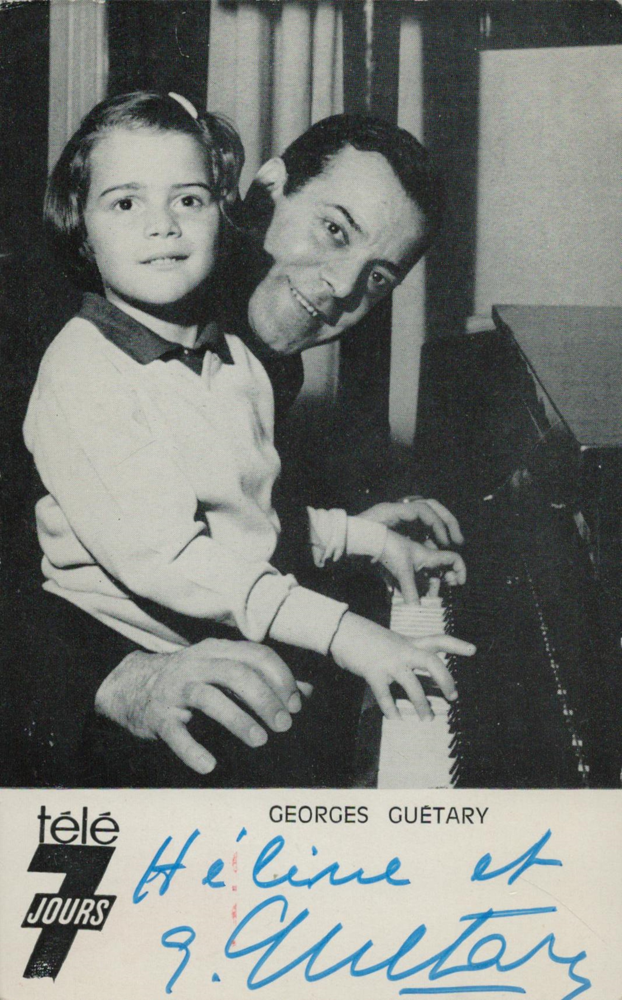Georges Guetary signed Promo, Black and White Photo 5, 5x3, 5 Inch, Was a French singer, dancer,