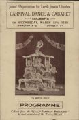 Junior Organisation for Leeds Jewish Charities Carnival Dance and Cabaret Programme dated 5 March