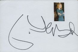Lolita Davidovich signed white card 6x4 Inch includes small colour magazine pictured cut out affixed
