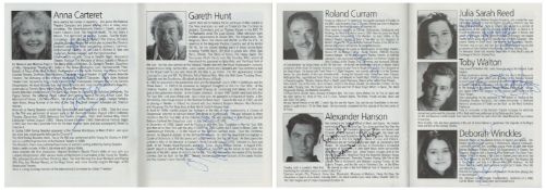 Multi signed Anna Carteret, Gareth Hunt, Roland Curram, Alexander Hanson, Julia Sarah Reed, Toby