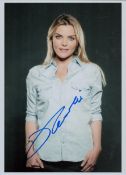 Justine Fraioli signed 8, 25x6 Inch colour photo, Is a French actress, journalist and television
