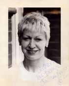 British Actress Joanna Bacon signed 10 x 8 inch black and white photo, Signed in blue biro,