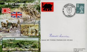 Gnrl Sir Thomas Pearson KCB signed The First Arakan Campaign FDC. Good condition. All autographs