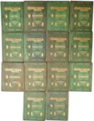 Set of The Works of CHARLES DICKENS Household Edition. Publisher's Green decorated Boards, titled in