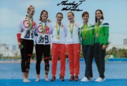 Polish Olympic Rowing Gold Medallist Natalia Madaj Signed 6x4 Inch Colour Photo From 2016. Good