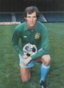 Joe Corrigan signed colour print 16x12 Inch Is an English former professional footballer who