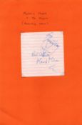 Morris Minor signed 4x4inch lined page Music Autograph Good condition. Good condition. All