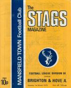 Multi Signed The Stags Magazine Mansfield Town Football Club v Brighton & Hove 1976 Multi Signed