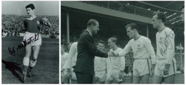 Football 2 Collection of signed black and white photo's 6x4 Inch, Frank McLintock signed plus Mike