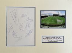Swansea City 1997/98 multi signed 15x20 inch mount. Names such as Jenkins, Edwards, Walker, Molby