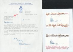 Lieutenant Colonel M B H Ashmore MBE TLS Dated 20 June 1983 2 Signature Cards Signed inc. Good