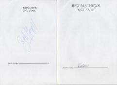 England footballers collection of 10x signed A4 Sheets Signatures such as Ron Harris, Andy May,