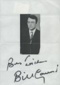William Gaunt signed A4 Sheet with printed black and white photo on sheet. Good condition. All