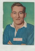 Roy Bentley signed Vintage Magazine cut out page fixed onto White card 13x9.25 Inch. Played 367