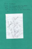 Iris Caldwell music signed 6x4 inch page Attached to sheet Can be removed from sheet. Good