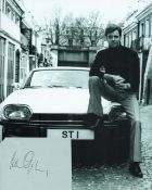 Ian Ogilvy signed card 4x3 inch approx with 10x8 inch unsigned black and white photo. Good