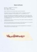 Randy Van Warner signed 6x2 inch irregular cut page cutting. Good condition. All autographs come