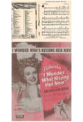 June Haver signed 'I wonder Who's Kissing Her NOW' music booklet. Good condition. All autographs