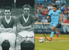 Collection Alex Stepney, Jimmy Harris, Jesús Navas and Danny Wallace signed sports photo