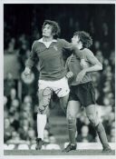 Former Everton FC Star John Hurst Signed 16x12inch Black and White Photo. Good condition. All