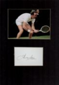Tennis, Fred Stolle signed small signature piece Approx 5x3 Inch plus colour Photo Approx 65x5