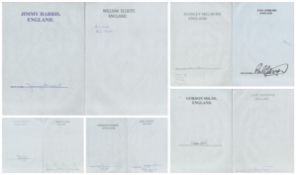 Footballers Approx. 10 x Collection of signed A4 Sheet signatures such as Jimmy Dugdale. Len Badger.