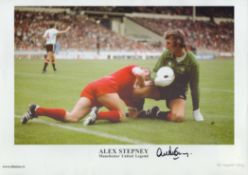Football. Alex Stepney Signed 16 x 12-inch colour print. Signed in black ink. Good condition. Good