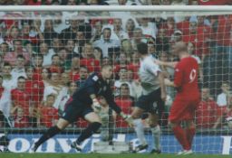 Paul Robinson signed 12x8 inch colour photo pictured in action for England against Wales. Good