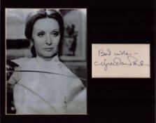 Nyree Dawn Porter signed white card mounted with unsigned black and white photo 10x8 inch overall.