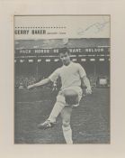 Footballer, Gerry Baker signed magazine cut out page 8x6 Inch mounted overall size 10x8 Inch Was