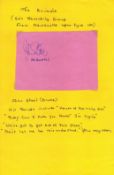 John Steel music, signed 5 5 x 4-inch album page Attached to sheet Can be removed from sheet. Good