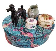 Ceramic ornament collection, Beswick Black Poodle, Palissy Royal Worcester trinket box, Wedgewood