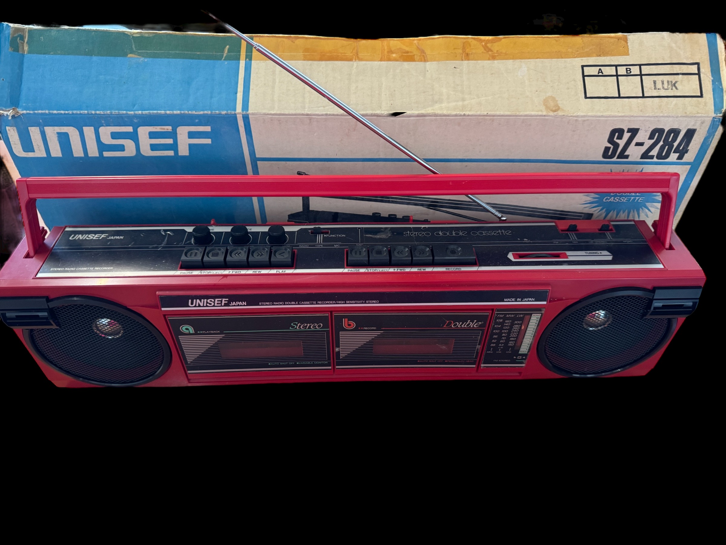 Stereo Radio cassette Recorder 1980`s Unisef SZ284, in original box. Box shows signs of age. - Image 3 of 3