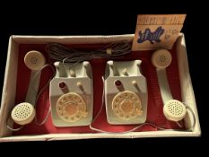 Intercom Telephone Toy 1960`s, in original box with 2 telephones wiring and instructions. Box