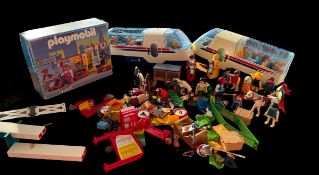 Toy Collection Playmobil Train ad Railway station and figures, and playmobim farm and Robin Hood