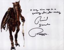 Star Wars 8x10 photo signed by actor Richard Stride and classic quote a Long time ago in a galaxy