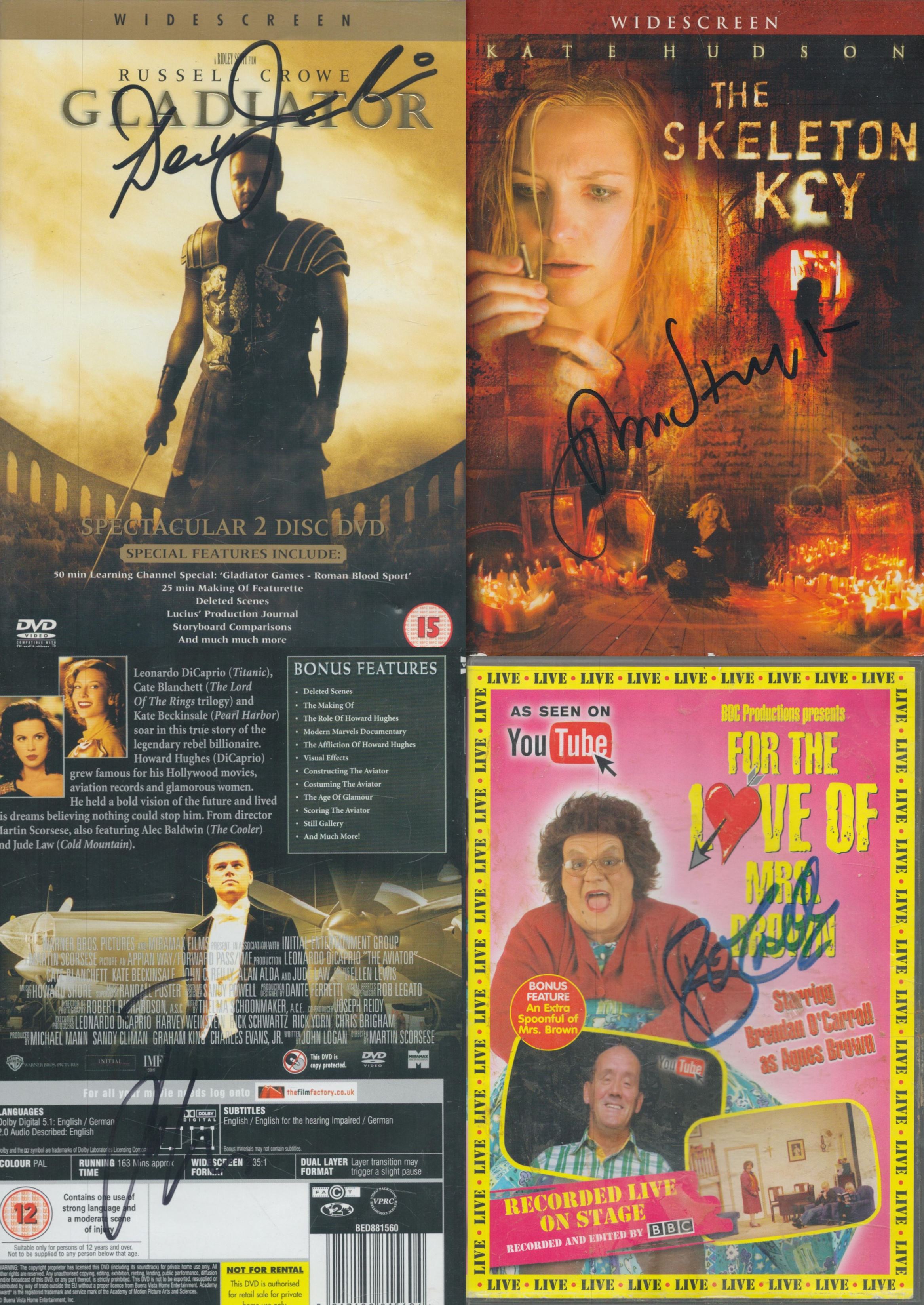 DVD collection 4 signed DVDs including signatures of John Hurt, Brendan O'Carroll, Derek Jacobi