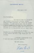 Katie Boyle TLS dated 30/4/1962. Good condition Est.