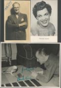 Musicians, three signed photos, one is 7x5 inches, two are 5.5x3.5 inches: Charlie Kunz, Winifred
