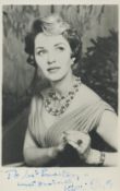 Katie Boyle signed 6x4inch black and white photo. Dedicated. Good condition Est.