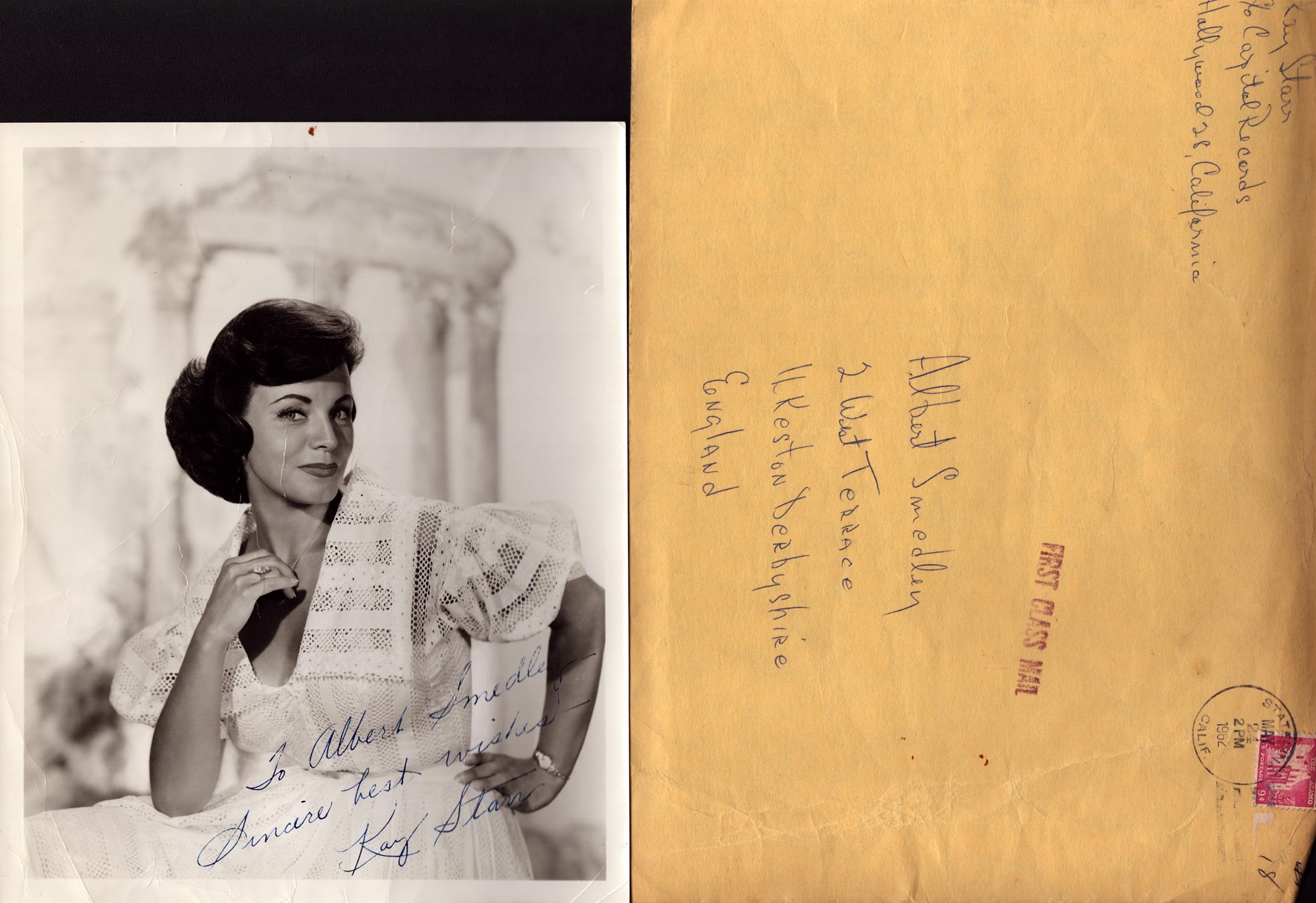 Kay Starr signed 10x8inch black and white photo. Comes with original mailing envelope. Dedicated.