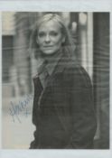 Hermione Norris signed black and white magazine cut out affixed onto A4 white sheet. Is an English