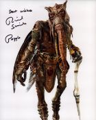 Star Wars Poggle the Lesser 8x10 photo signed by actor Richard Stride. Good condition Est.