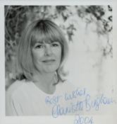 Charlotte Bingham signed 5.25x5 Inch black and white photo. Is an English novelist who has written